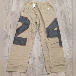 $520 Mens DRIES VAN NOTEN "Haskoy" Cotton Jogger Pants Beige/Black XL